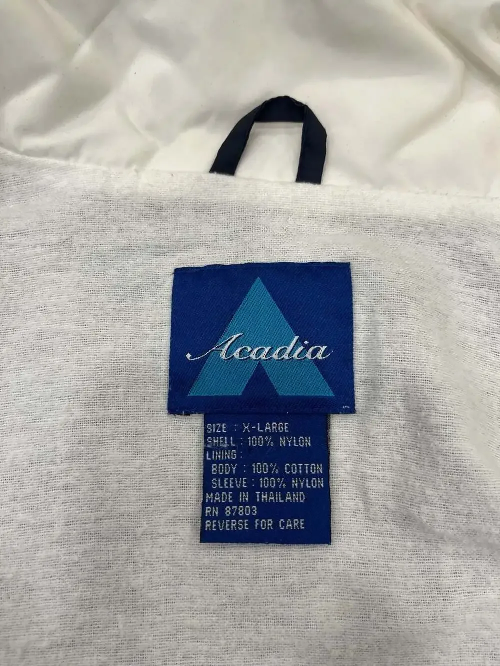 Vintage Acadia Ocean City Crew Windbreaker Jacket, Navy Blue/Cream - Size XL